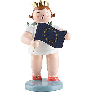  Angel with Crown and European Flag - 6,5 cm / 2.6 inch