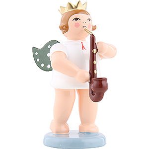 Angels Orchestra with crown (Ellmann) Angel with Crown and Heckelphone - 6,5 cm / 2.5 inch