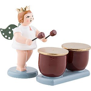 Angels Orchestra with crown (Ellmann) Angel with Crown and Kettledrum - 6,5 cm / 2.5 inch