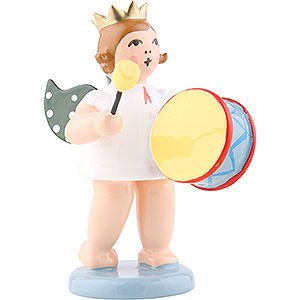 Angels Orchestra with crown (Ellmann) Angel with Crown and Large Drums - 6,5 cm / 2.5 inch