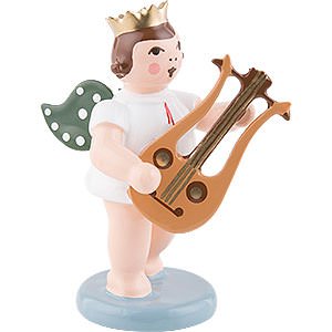 Angels Orchestra with crown (Ellmann) Angel with Crown and Lyre Guitar - 6,5 cm / 2.5 inch