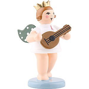 Angels Orchestra with crown (Ellmann) Angel with Crown and Mandoline - 6,5 cm / 2.5 inch