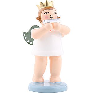 Angels Orchestra with crown (Ellmann) Angel with Crown and Mouth Organ - 6,5 cm / 2.5 inch