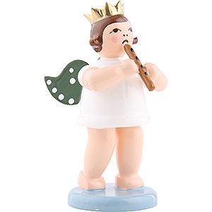 Angels Orchestra with crown (Ellmann) Angel with Crown and Recorder - 6,5 cm / 2.5 inch