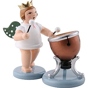 Angels Orchestra with crown (Ellmann) Angel with Crown and Timbal - 6,5 cm / 2.5 inch