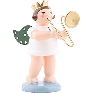 Angels Orchestra with crown (Ellmann) Angel with Crown and Trombone - 6,5 cm / 2.5 inch