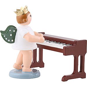 Angels Orchestra with crown (Ellmann) Angel with Crown at the Little Piano - 6,5 cm / 2.5 inch