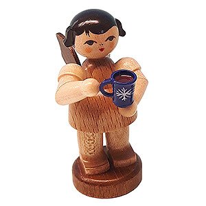 Angels Angels - natural - small Angel with Cup of Mulled Wine - Natural Colors - Standing - 6 cm / 2.4 inch