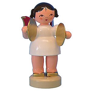 Angels Angels - red wings - small Angel with Cymbal - Red Wings - Standing - 6 cm / 2,3 inch