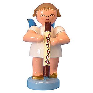 Angels Angels - blue wings - small Angel with Didgeridoo - Blue Wings - Standing - 6 cm / 2,3 inch