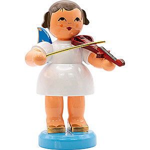 Angels Angels - blue wings - large Angel with E-Violin - Blue Wings - Standing - 9,5 cm / 3.7 inch