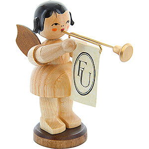 Angels Angels - natural - large Angel with Fanfare - Natural Colors - 9,5 cm / 3.7 inch