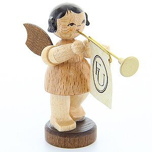 Angels Angels - natural - small Angel with Fanfare - Natural Colors - Standing - 6 cm / 2.4 inch