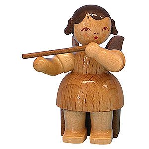Angels Angels - natural - small Angel with Flute - Natural Colors - Sitting - 5 cm / 2 inch