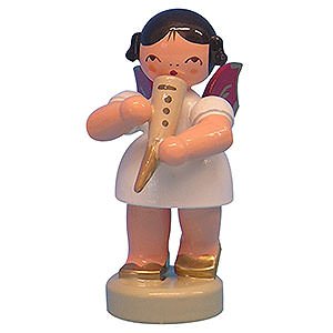 Angels Angels - red wings - small Angel with Gemshorn - Red Wings - Standing - 6 cm / 2,3 inch