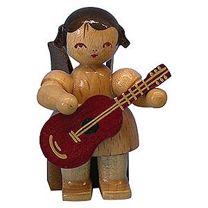 Angels Angels - natural - small Angel with Guitar - Natural Colors - Sitting - 5 cm / 2 inch