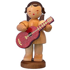 Angels Angels - natural - large Angel with Guitar - Natural Colors - Standing - 9,5 cm / 3,7 inch