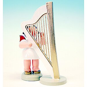 Angels Angels - red wings - large Angel with Harp - Red Wings - Standing - 9,5 cm / 3.7 inch