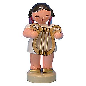Angels Angels - red wings - small Angel with Lyre - Red Wings - Standing - 6 cm / 2,3 inch