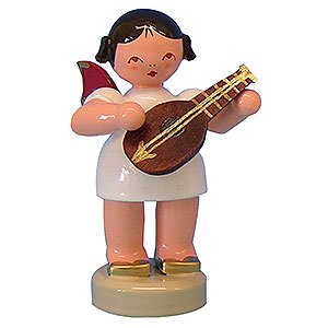 Angels Angels - red wings - small Angel with Mandolin - Red Wings - Standing - 6 cm / 2,3 inch