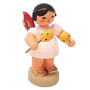 Angels Angels - red wings - small Angel with Maracas - Red Wings - Standing - 6 cm / 2.4 inch