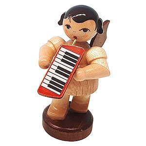 Angels Angels - natural - small Angel with Melodica - Natural Colors - Standing - 6 cm / 2.4 inch