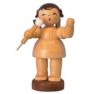 Angels Angels - natural - small Angel with Microphone - Natural Colors - Standing - 6 cm / 2,3 inch