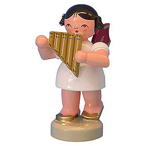 Angels Angels - red wings - small Angel with Panpipe - Red Wings - Standing - 6 cm / 2,3 inch
