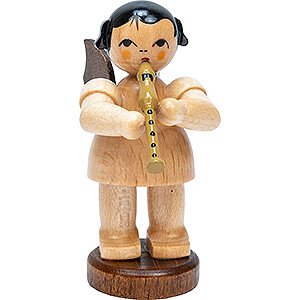 Angels Angels - natural - small Angel with Recorder - Natural Colors - Standing - 6 cm / 2.4 inch