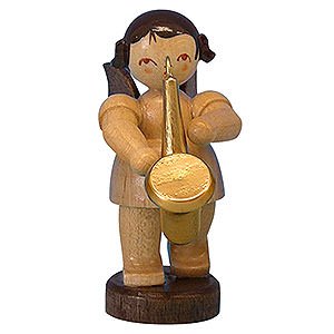 Angels Angels - natural - small Angel with Saxophone - Natural Colors - Standing - 6 cm / 2,3 inch
