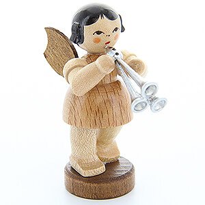 Angels Angels - natural - small Angel with Shawm - Natural Colors - Standing - 6 cm / 2.4 inch