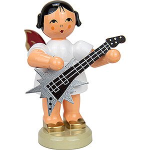 Angels Angels - red wings - large Angel with Star Guitar - Red Wings - Standing - 9,5 cm / 3.7 inch