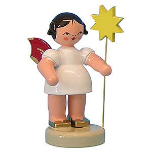 Angels Other Angels Angel with Star - Red Wings - Standing - 6 cm / 2,3 inch