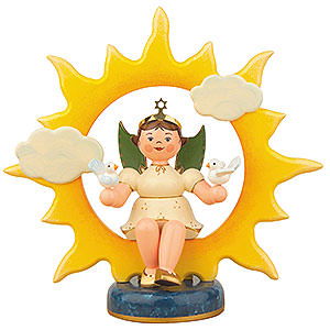 Angels Angels - white (Hubrig) Angel with Sun and Doves - 20 cm / 8 inch
