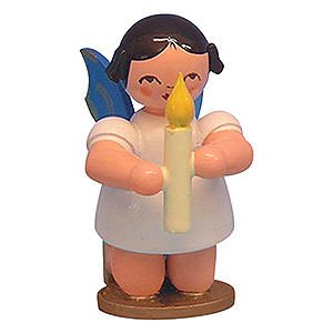 Angels Other Angels Angel with Torch - Blue Wings - Kneeling - 6 cm / 2,3 inch