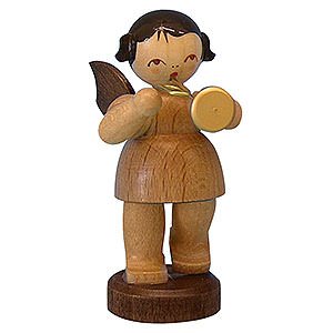 Angels Angels - natural - small Angel with Trumpet - Natural Colors - Standing - 6 cm / 2,3 inch