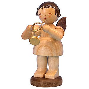 Angels Angels - natural - large Angel with Trumpet - Natural Colors - Standing - 9,5 cm / 3,7 inch