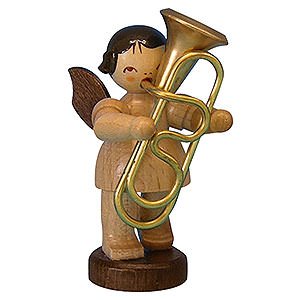 Angels Angels - natural - small Angel with Tuba - Natural Colors - Standing - 6 cm / 2,3 inch