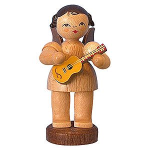 Angels Angels - natural - small Angel with Ukulele - Natural Colors - Standing - 6 cm / 2,3 inch