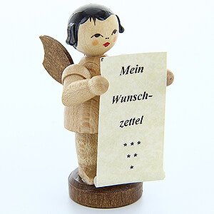 Angels Angels - natural - small Angel with Wish List - Natural Colors - Standing - 6 cm / 2.4 inch