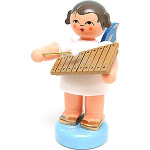 Angels Angels - blue wings - small Angel with Xylophone - Blue Wings - Standing - 6 cm / 2.4 inch