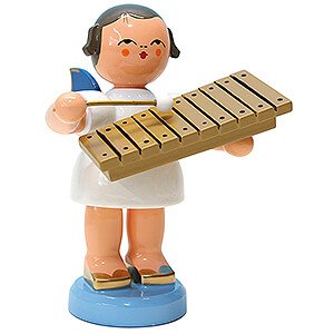 Angels Angels - blue wings - large Angel with Xylophone - Blue Wings - Standing - 9,5 cm / 3.7 inch