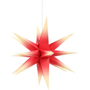 Advent Stars and Moravian Christmas Stars Annaberg Folded Stars Annaberg Folded Star for Indoor Red-Yellow - 58 cm / 22.8 inch