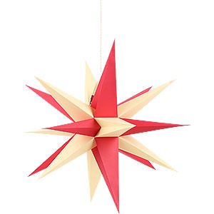 Advent Stars and Moravian Christmas Stars Annaberg Folded Stars Annaberg Folded Star for Indoor with Red-Yellow Tips - 35 cm / 13.8 inch