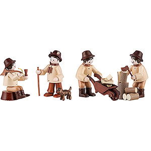 Small Figures & Ornaments Thiel Figurines At Home in the Forest - 4 Hard-working Forest People (Thiel)
