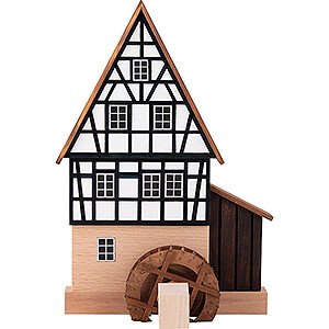 Small Figures & Ornaments Backdrop Houses Backdrop House - Mill with Annex and Mill Wheel - 16 cm / 6.3 inch