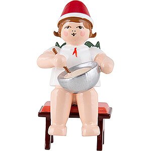 Angels Baker Angels (Ellmann) Baker Angel Sitting with Hat and Dough Bowl - 6,5 cm / 2.5 inch