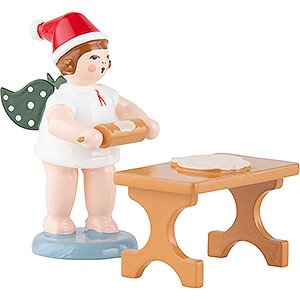 Angels Baker Angels (Ellmann) Baker Angel with Hat and Rolling Pin at the Table - 6,5 cm / 2.5 inch