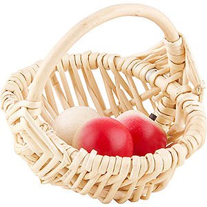 Small Figures & Ornaments Näumanns Wicht Basket with 3 Apples - 8 cm / 3 inch