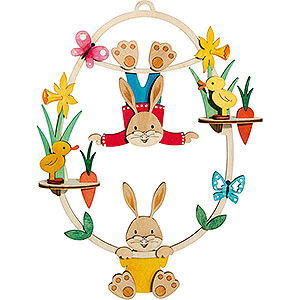 Lichterwelt Fensterbilder Bastelset Fensterbild Hasenschaukel - 25 cm